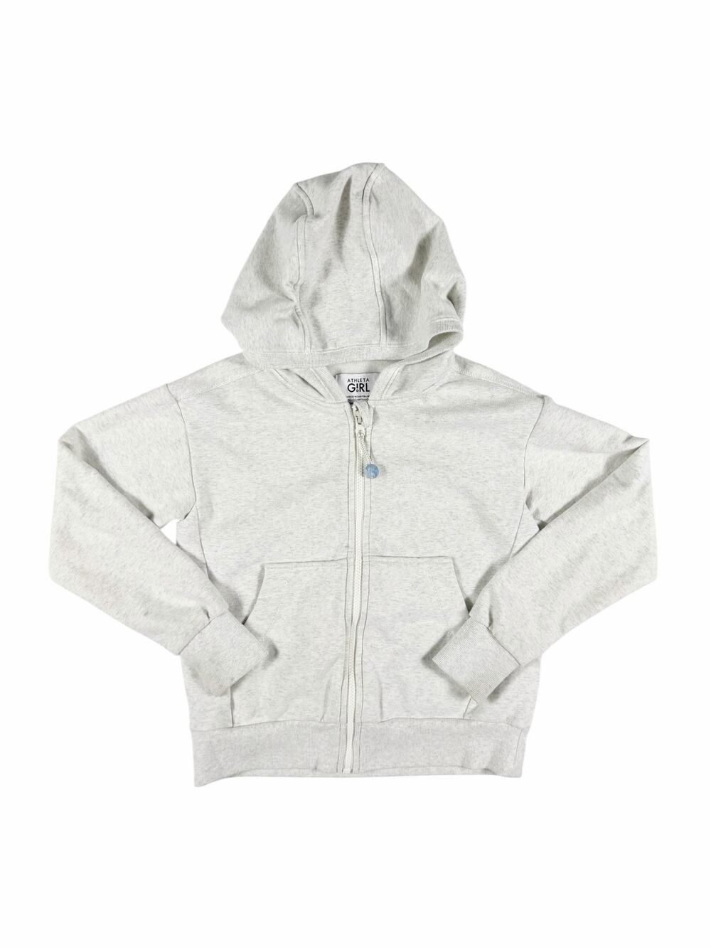 Athleta Girl Full Zip Fleece Hoodie Heather Oatmeal Size Medium (8–10)